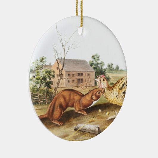 Illustratie van Tawny Weasel (Putorius fuscus) Keramisch Ornament (Rechts)