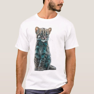 Illustratie van Teal Spotted Junglekat voor Mannen T-shirt