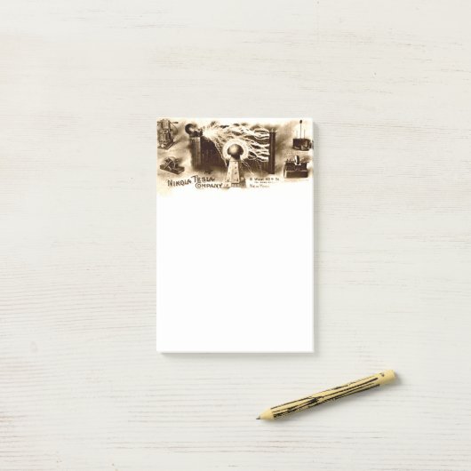  illustratie van Tesla Letterhead Post-it® Notes (Op bureau)