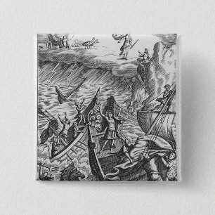 Illustratie van 'The Aeneid' door Virgil Vierkante Button 5,1 Cm