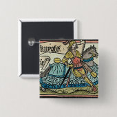 Illustratie van "The Canterbury Tales" Vierkante Button 5,1 Cm (Voorkant /achterkant)