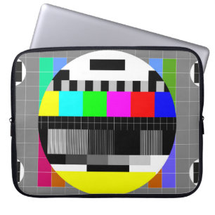 illustratie van tv zonder signaal terug in retro s laptop sleeve