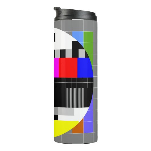 illustratie van tv zonder signaal terug in retro s thermosbeker (Geroteerd rechts)