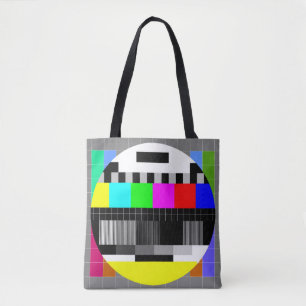 illustratie van tv zonder signaal terug in retro s tote bag