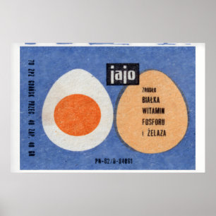 Illustratie van twee eieren, één geheel Polen Poster