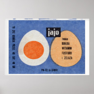 Illustratie van twee eieren, één geheel Polen Poster