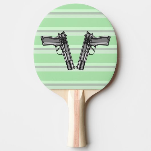 Illustratie van twee pistolen tafeltennisbatje (Voorkant)