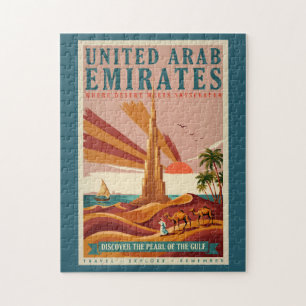 Illustratie van UAE-kameel Burj Khalifa Reis Kunst Legpuzzel