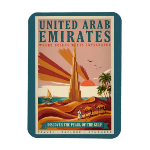 Illustratie van UAE-kameel Burj Khalifa Reis Kunst Magneet