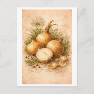 Illustratie van ui in vintage botanische stijl briefkaart