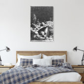 Illustratie van 'Van de Aarde naar de maan' Canvas Afdruk (Insitu (Slaapkamer))