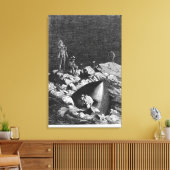Illustratie van 'Van de Aarde naar de maan' Canvas Afdruk (Insitu (Woonkamer))
