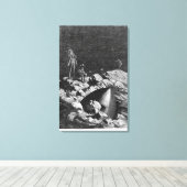Illustratie van 'Van de Aarde naar de maan' Canvas Afdruk (Insitu (Houten vloer))