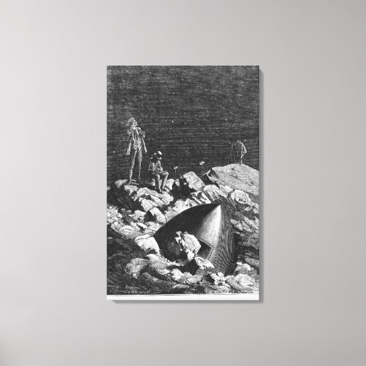 Illustratie van 'Van de Aarde naar de maan' Canvas Afdruk (Voorkant)