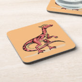 Illustratie van velociraptor. bier onderzetter (Linkerzijde)