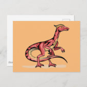 Illustratie van velociraptor. briefkaart (Voorkant / Achterkant)