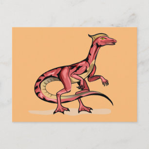 Illustratie van velociraptor. briefkaart