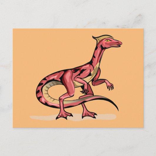 Illustratie van velociraptor. briefkaart (Voorkant)