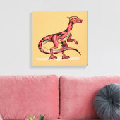 Illustratie van velociraptor. canvas afdruk (Insitu (Woonkamer))