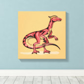 Illustratie van velociraptor. canvas afdruk (Insitu (Houten vloer))