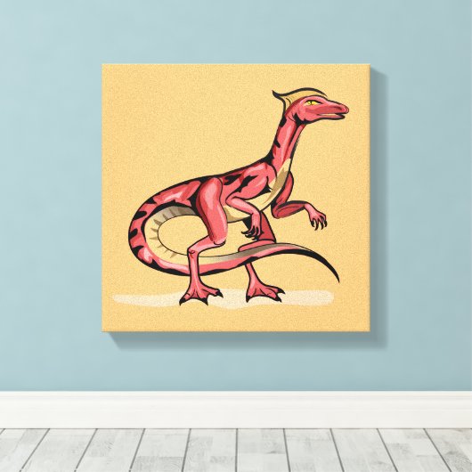 Illustratie van velociraptor. canvas afdruk (Insitu (Houten vloer))