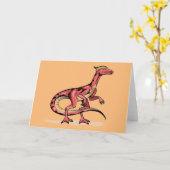 Illustratie van velociraptor. kaart (Gele Bloem)