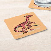 Illustratie van velociraptor. kartonnen onderzetters (Schuin)