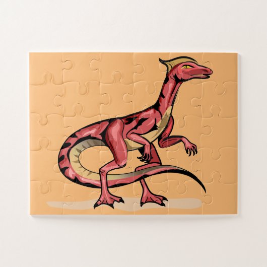 Illustratie van velociraptor. legpuzzel (Horizontaal)