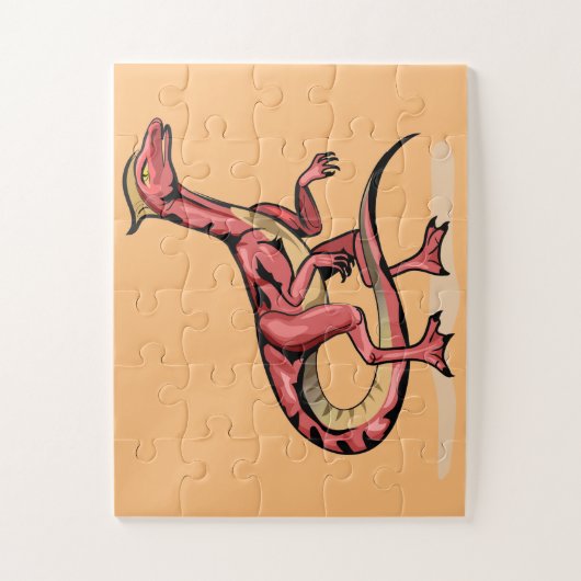 Illustratie van velociraptor. legpuzzel (Verticaal)