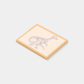 Illustratie van velociraptor. post-it® notes (Schuin)