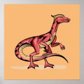 Illustratie van velociraptor. poster (Voorkant)
