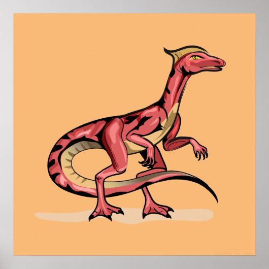 Illustratie van velociraptor. poster (Voorkant)