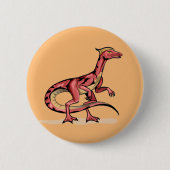 Illustratie van velociraptor. ronde button 5,7 cm (Voorkant)