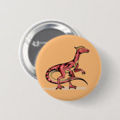 Illustratie van velociraptor. ronde button 5,7 cm (Voorkant /achterkant)