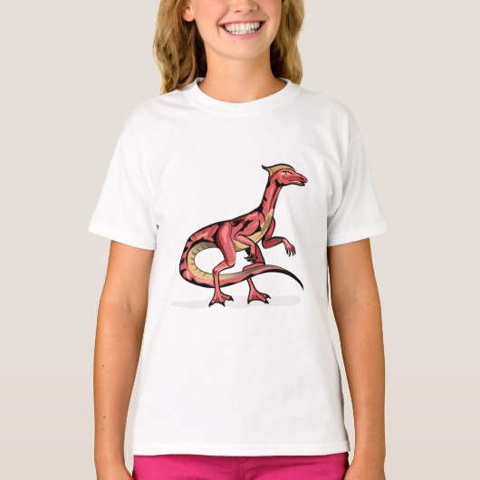 Illustratie van velociraptor. t-shirt (Voorkant)