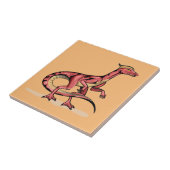 Illustratie van velociraptor. tegeltje (Zijkant)