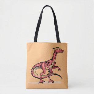 Illustratie van velociraptor. tote bag