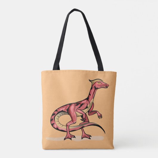 Illustratie van velociraptor. tote bag (Achterkant)