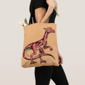 Illustratie van velociraptor. tote bag (Dichtbij)