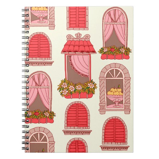  illustratie van vensterpatroon notitieboek (Voorkant)