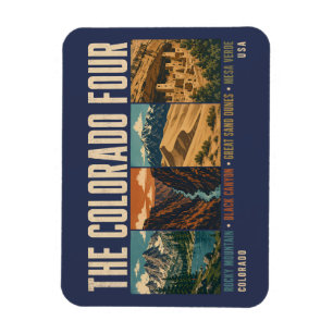 Illustratie van vier nationale parken in Colorado Magneet