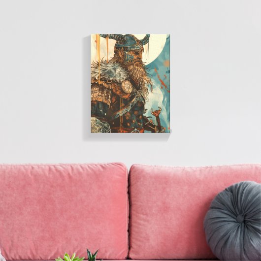 Illustratie van Viking Warrior Canvas Afdruk (Insitu (Woonkamer))