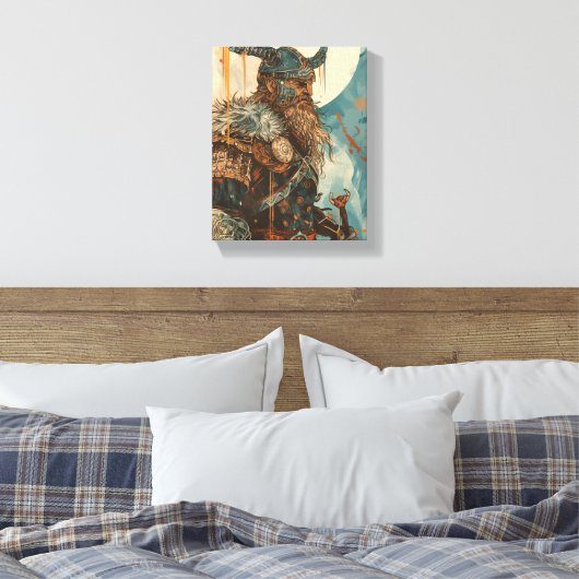 Illustratie van Viking Warrior Canvas Afdruk (Insitu (Slaapkamer))