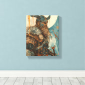 Illustratie van Viking Warrior Canvas Afdruk (Insitu (Houten vloer))