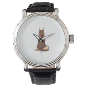 Illustratie van vintage achteraanzicht van husky-h horloge
