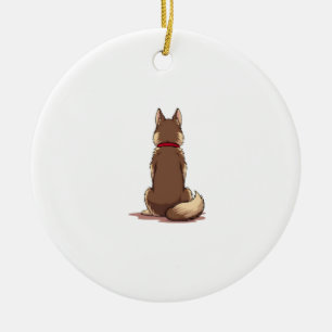 Illustratie van vintage achteraanzicht van husky-h keramisch ornament
