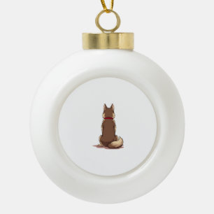 Illustratie van vintage achteraanzicht van husky-h keramische bal ornament
