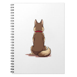 Illustratie van vintage achteraanzicht van husky-h notitieboek