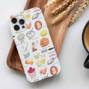 Illustratie van vintage bak ingrediënten Case-Mate iPhone case