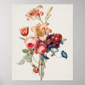 Illustratie van vintage bloemboeket Botanische Kun Poster (Voorkant)